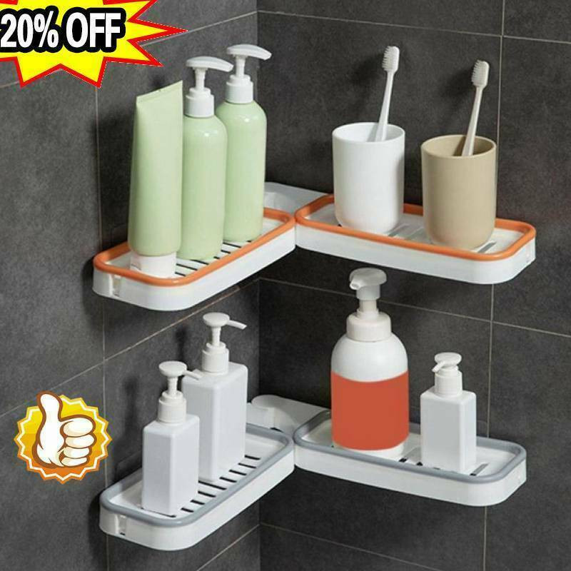 Suport rotativ montat pe perete de bucătărie Suport de colț pentru baie fără perforare Suport de depozitare cu ventuză de perete