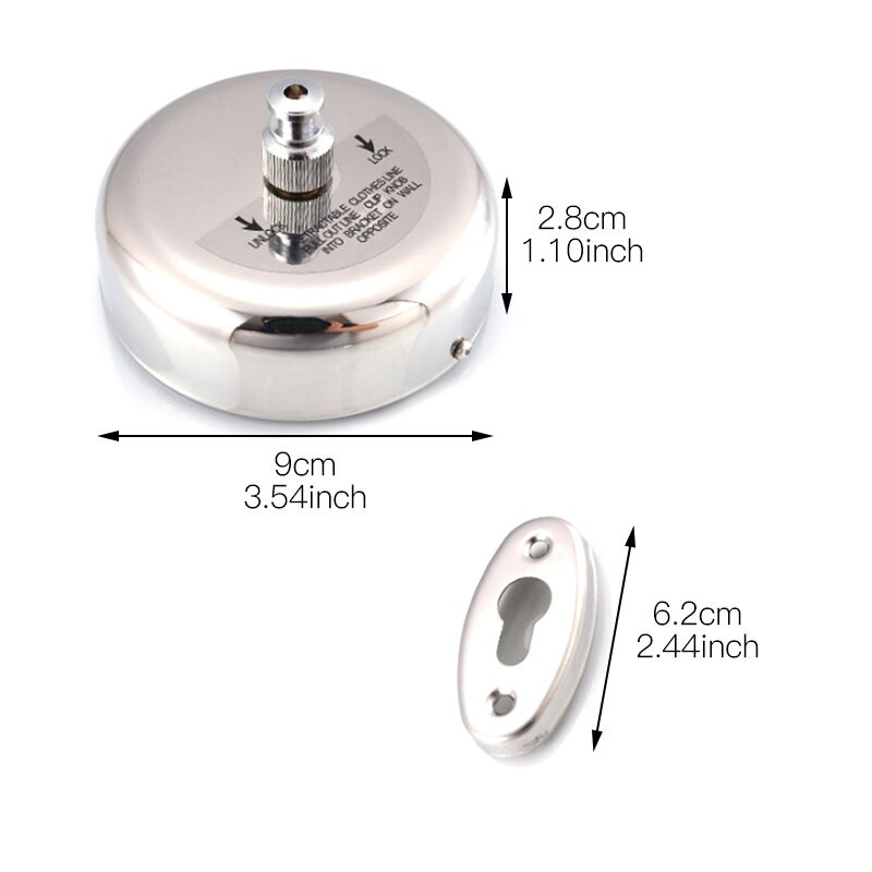 Стенен монтаж Въже за дрехи от неръждаема стомана 304 Сгъваема конче за дрехи Разтегателна закачалка за пране Прибираща се стойка за сушене Въже за дрехи