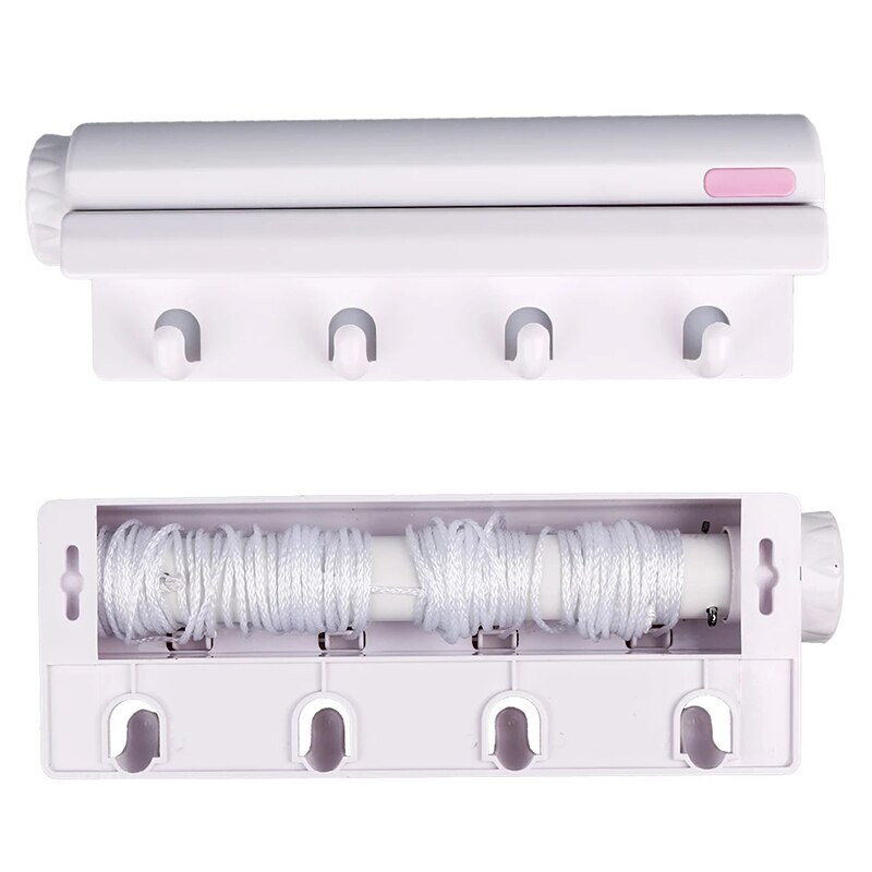 Ištraukiama patalpų drabužių kabykla, virvė, pritvirtinta prie sienos, kabykla, džiovinimo rankšluosčių kabykla, lanksti drabužių linija Vonios kambario drabužių džiovintuvo reikmenys