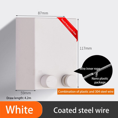 Неударна прибираща се въже за бельо Хотелска стенна стойка за сушене на дрехи Вътрешна стоманена тел Невидим органайзер Закачалка за пране