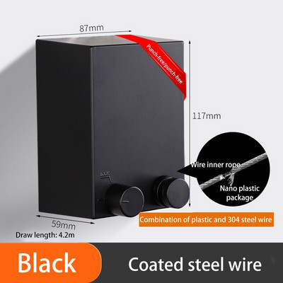 Неударна прибираща се въже за бельо Хотелска стенна стойка за сушене на дрехи Вътрешна стоманена тел Невидим органайзер Закачалка за пране