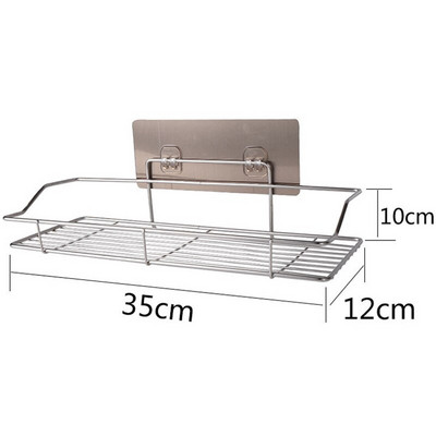 Rozsdamentes acél tároló állvány lyukasztás nélküli konyhai WC falra akasztható fürdőszobai rendszerező tartozékok Sarokpolc lefolyókészlet