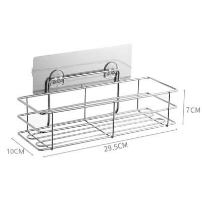 Rozsdamentes acél tároló állvány lyukasztás nélküli konyhai WC falra akasztható fürdőszobai rendszerező tartozékok Sarokpolc lefolyókészlet