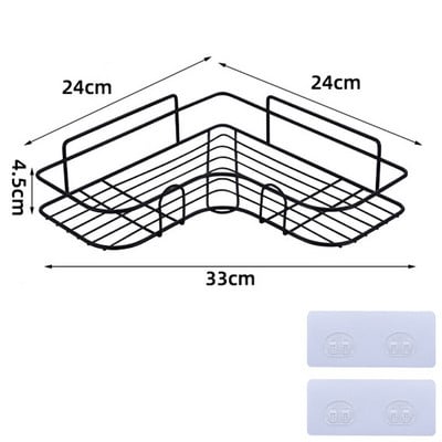 Rozsdamentes acél tároló állvány lyukasztás nélküli konyhai WC falra akasztható fürdőszobai rendszerező tartozékok Sarokpolc lefolyókészlet