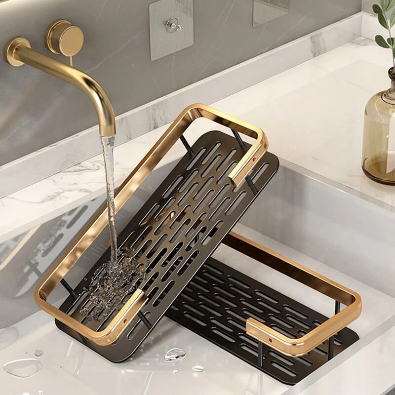 No Drill vannitoariiulid Luksuslik alumiiniumist vannitoa nurgariiul duši šampooniriiul rätikuhoidjaga vannitoatarvikute jaoks