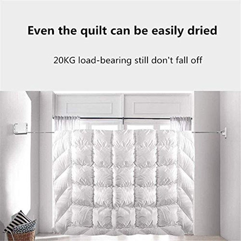 Vidinis lauko nematomas drabužių valas su kabyklos anga Ištraukiama drabužių linija Virvė Džiovinimo lentyna Balkono drabužių linija Negręžiama