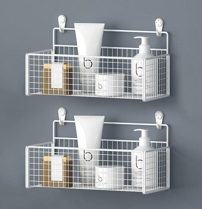 Prie sienos tvirtinamos vonios lentynos be gręžimo lentynos dušo kabantis krepšelis šampūno laikiklio priedai virtuvės prieskonių laikymo lentyna