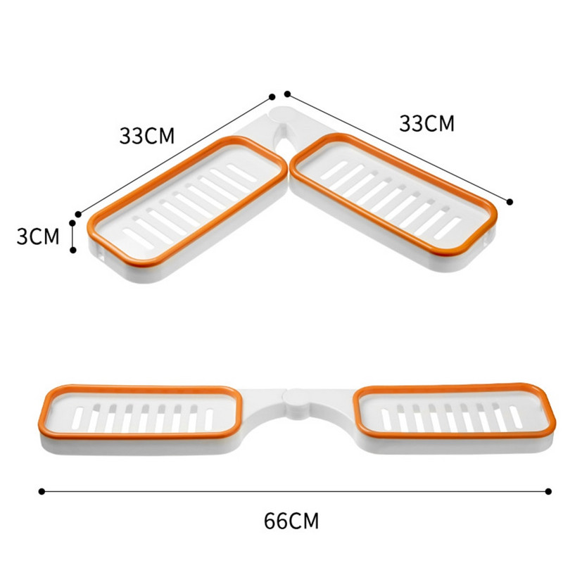 Összecsukható saroktároló állvány Kézi mosogató Kézi mosogató Kétcélú polc Falra szerelhető tároló állvány Otthoni szervező Fürdőszoba dekoráció