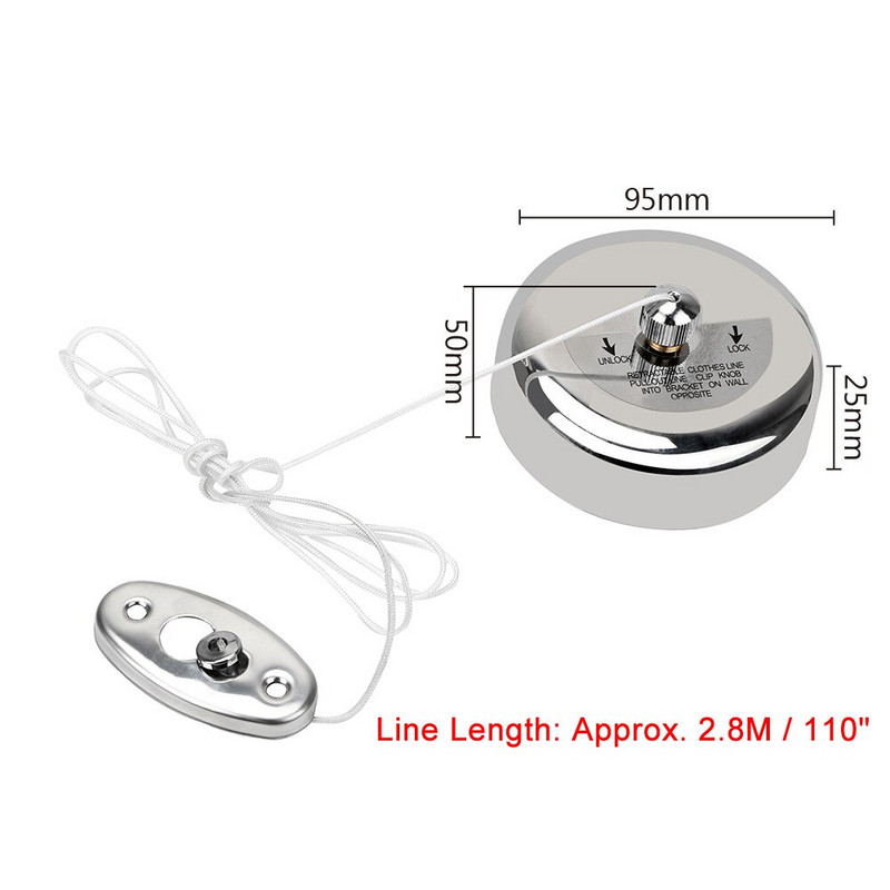 Поставка за сушене на дрехи Въже Домашно съхранение Неръждаема стомана Прибиращи се въжета Сушилня за дрехи Организатор Закачалка за пране