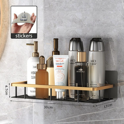 Rafturi de depozitare pentru baie fără găurire Raft de colț pentru montare pe perete Suport de depozitare pentru duș Organizator de șampon Seturi de accesorii pentru baie