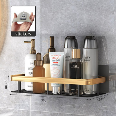 Rafturi de depozitare pentru baie fără găurire Raft de colț pentru montare pe perete Suport de depozitare pentru duș Organizator de șampon Seturi de accesorii pentru baie