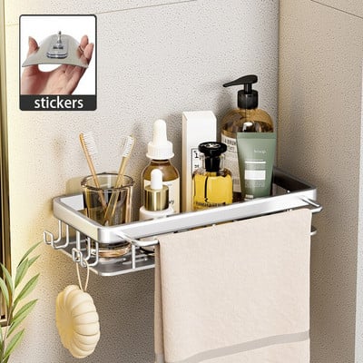 Rafturi de depozitare pentru baie fără găurire Raft de colț pentru montare pe perete Suport de depozitare pentru duș Organizator de șampon Seturi de accesorii pentru baie