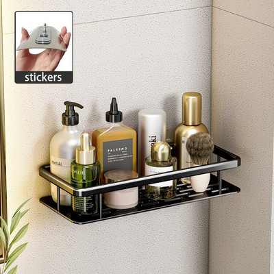 Rafturi de depozitare pentru baie fără găurire Raft de colț pentru montare pe perete Suport de depozitare pentru duș Organizator de șampon Seturi de accesorii pentru baie