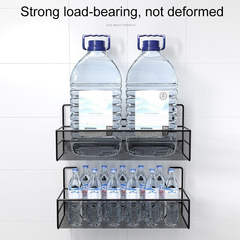 Zuhanyfali polc Falra szerelhető fürdőszobai polcok Tároló állvány WC WC Kiegészítők Konyha Ingyenes Punch Fűszertároló kosarak