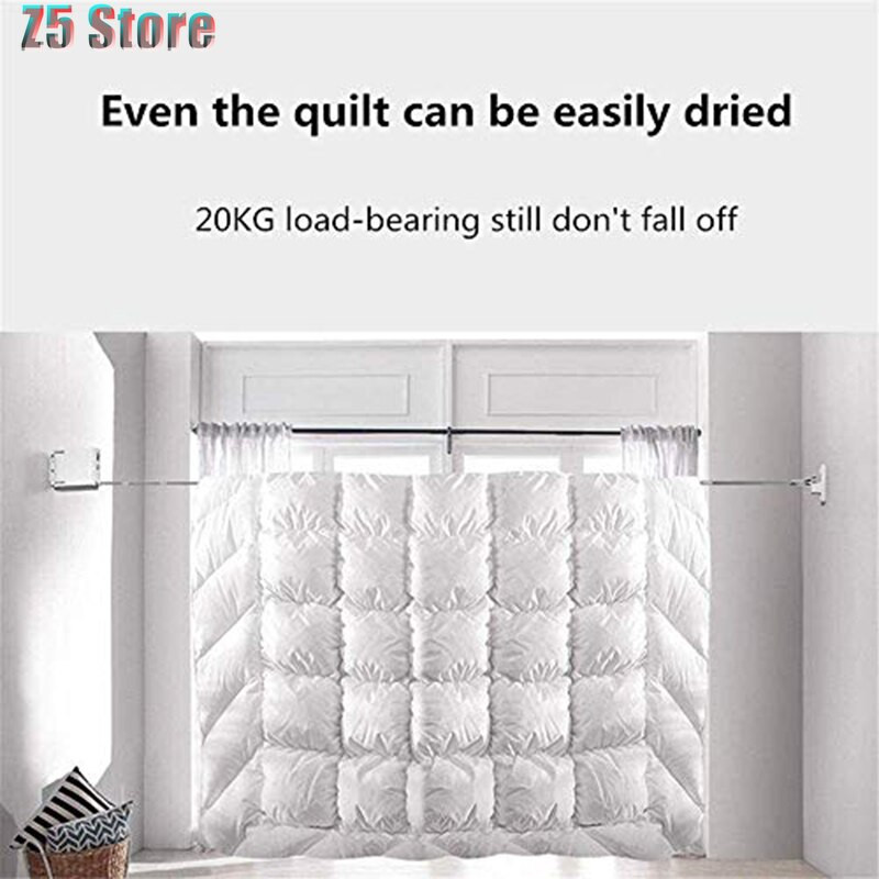 Прибираща се вътрешна външна невидима въже за дрехи с отвор за закачалка Въже за дрехи Сушилник за въжета Балкон Връв за дрехи Без пробиване