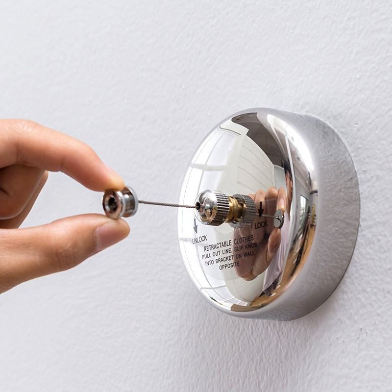 ORZ Ruhaakasztók Ruhakötél Mosoda Fal Behúzható Szárító Kötél Ágynemű Erkély Kültéri Összecsukható Ruhák Fürdőszoba Stretch ágynemű