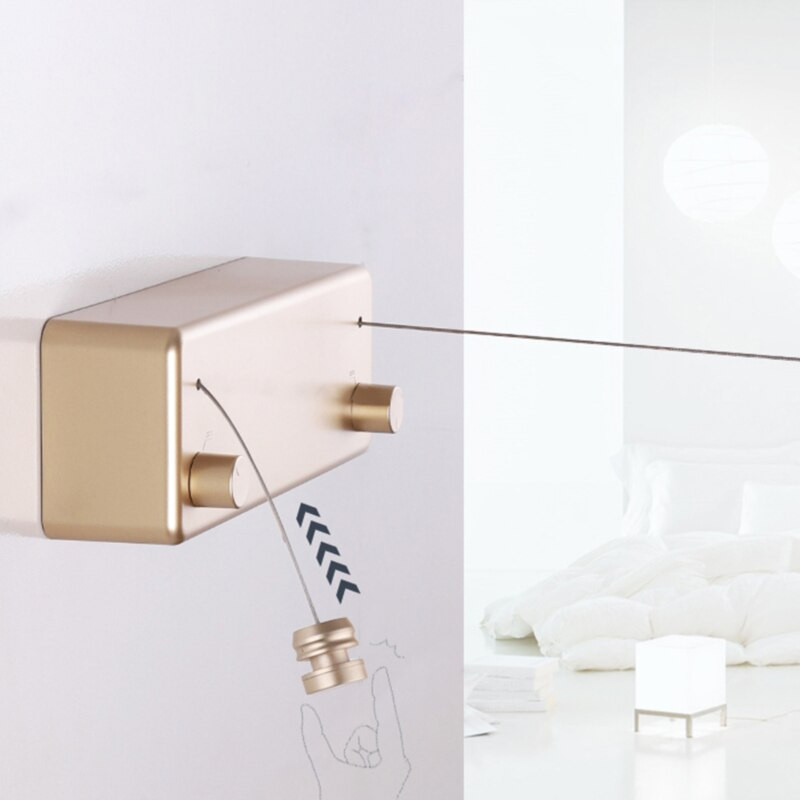 Домашна 4.2M стоманена тел Невидима стенна закачалка Вътрешна прибираща се твърда въже за дрехи Прибираща се въже за дрехи Сушилня за дрехи