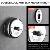 Rozsdamentes acél visszahúzható ruhakötél Ruhaszárító állvány Kötél Otthoni Tárolás Ruhaszárító Szervező Ruhaakasztó