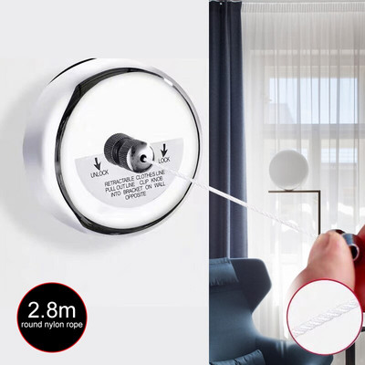 Rozsdamentes acél visszahúzható ruhakötél Ruhaszárító állvány Kötél Otthoni Tárolás Ruhaszárító Szervező Ruhaakasztó