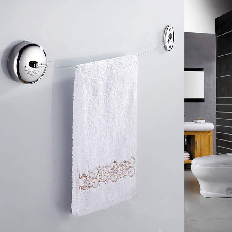 Rozsdamentes acél visszahúzható ruhakötél Ruhaszárító állvány Kötél Otthoni Tárolás Ruhaszárító Szervező Ruhaakasztó