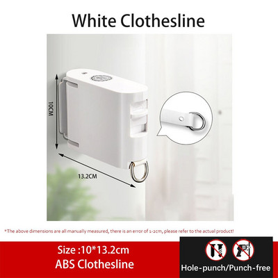 Прибираща се невидима въже за дрехи Неударна стойка за закачане на дрехи Въже Сушилня Организатор Закачалка за пране Линия за домашни аксесоари