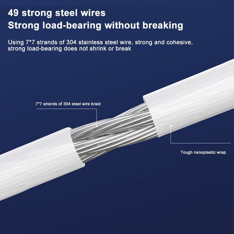 Uscător de rufe 5,2 m Accesorii retractabile pentru baie Suport de uscare Suport pentru rufe extensibil cu linie dublă Uscător de rufe Negru