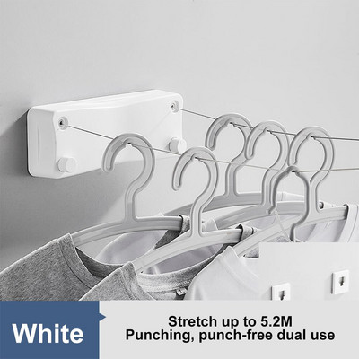 5,2 M visszahúzható ruhakötél Behúzható fürdőszobai kiegészítők Szárítóruhatartó Dupla vonalú Stretch Tendedero Varal Retratil
