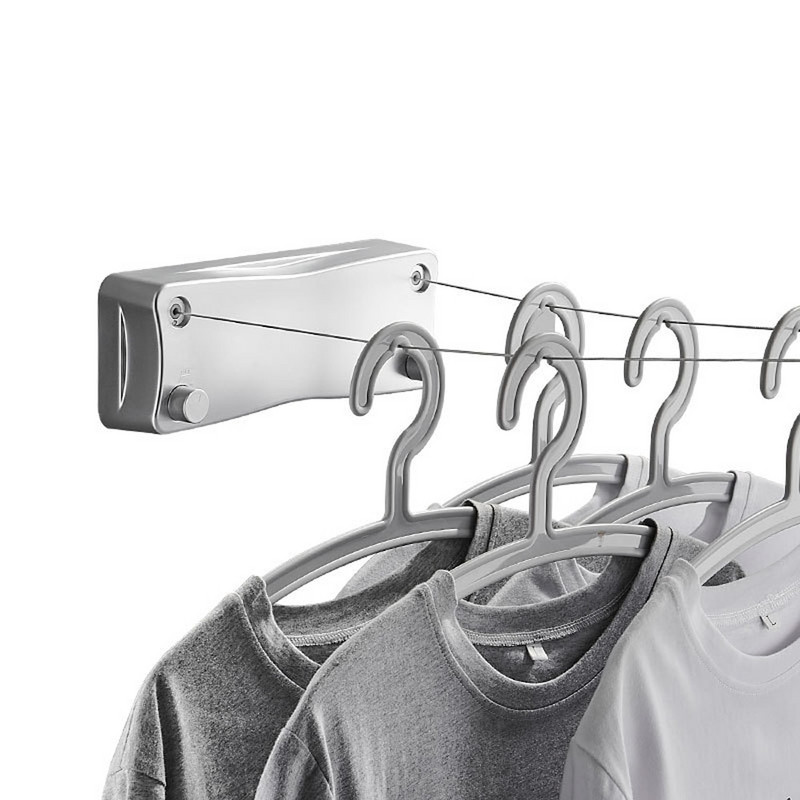 5,2 M visszahúzható ruhakötél Behúzható fürdőszobai kiegészítők Szárítóruhatartó Dupla vonalú Stretch Tendedero Varal Retratil