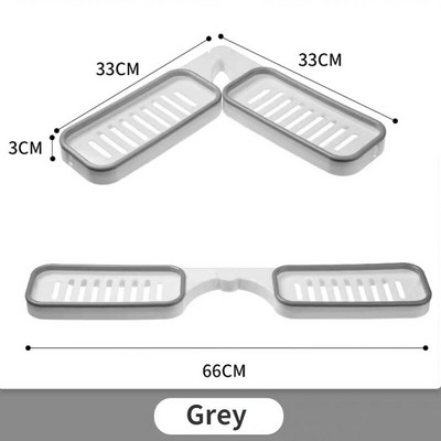 Mosodo Сгъваем ъглов рафт за баня Кухня Съхранение Въртящ се багажник Плаващи рафтове за стенен държач Триъгълен органайзер за душ