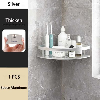 Rafturi de baie Depozitare pe colț pentru prosoape de toaletă Raft de duș din aluminiu Suport suport pentru șampon fără pereți Accesorii pentru baie