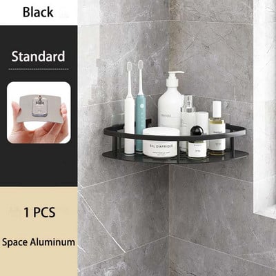 Rafturi de baie Depozitare pe colț pentru prosoape de toaletă Raft de duș din aluminiu Suport suport pentru șampon fără pereți Accesorii pentru baie