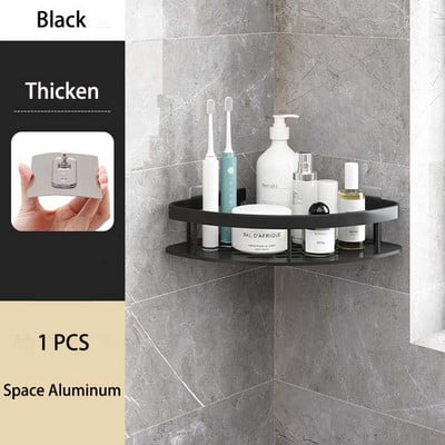 Rafturi de baie Depozitare pe colț pentru prosoape de toaletă Raft de duș din aluminiu Suport suport pentru șampon fără pereți Accesorii pentru baie