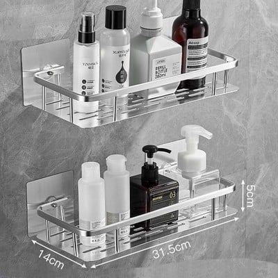 Rafturi de baie Depozitare pe colț pentru prosoape de toaletă Raft de duș din aluminiu Suport suport pentru șampon fără pereți Accesorii pentru baie