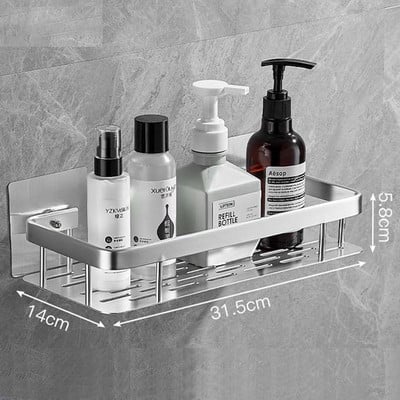 Rafturi de baie Depozitare pe colț pentru prosoape de toaletă Raft de duș din aluminiu Suport suport pentru șampon fără pereți Accesorii pentru baie