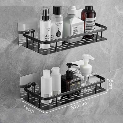 Rafturi de baie Depozitare pe colț pentru prosoape de toaletă Raft de duș din aluminiu Suport suport pentru șampon fără pereți Accesorii pentru baie