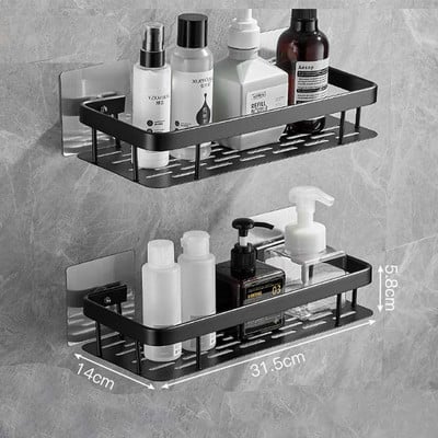Rafturi de baie Depozitare pe colț pentru prosoape de toaletă Raft de duș din aluminiu Suport suport pentru șampon fără pereți Accesorii pentru baie