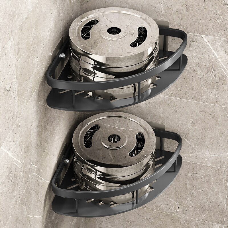 Rafturi de baie Depozitare pe colț pentru prosoape de toaletă Raft de duș din aluminiu Suport suport pentru șampon fără pereți Accesorii pentru baie