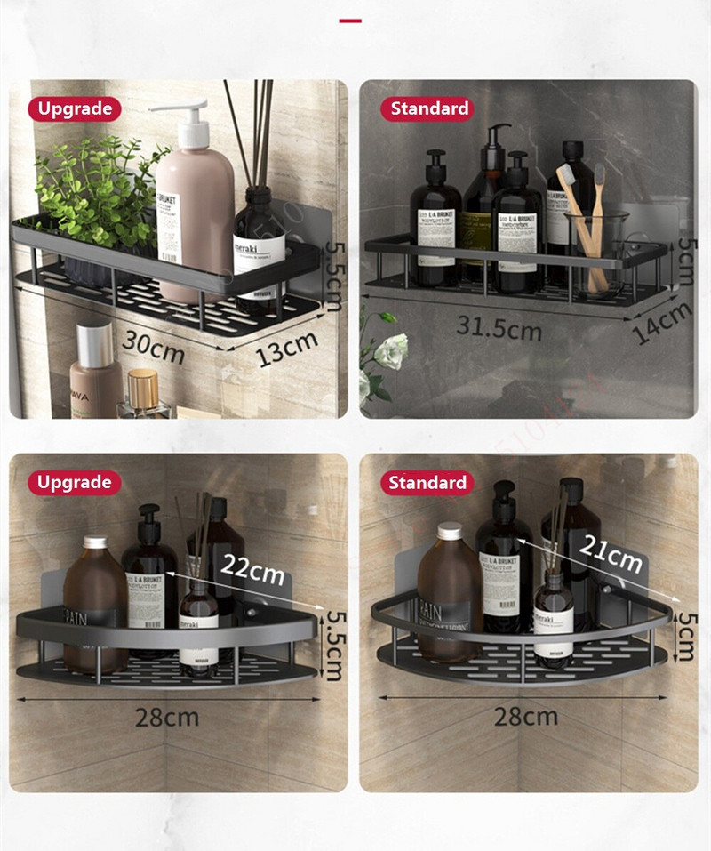 Vonios kambario lentynos be gręžimo Sieninės laikiklio kampinės lentynos dušo laikymo lentynos Vonios kambario šampūno laikiklis Vonios kambario priedai