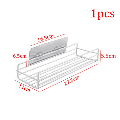 1/2 buc. Rafturi de colț pentru baie, șampon, duș, organizator, suport de fier, fără perforare, suport de depozitare pentru bucătărie, fixat pe perete, obiect de uz casnic