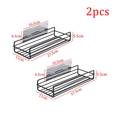 1/2 buc. Rafturi de colț pentru baie, șampon, duș, organizator, suport de fier, fără perforare, suport de depozitare pentru bucătărie, fixat pe perete, obiect de uz casnic
