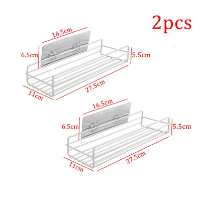 1/2 buc. Rafturi de colț pentru baie, șampon, duș, organizator, suport de fier, fără perforare, suport de depozitare pentru bucătărie, fixat pe perete, obiect de uz casnic