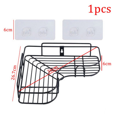 1/2 buc. Rafturi de colț pentru baie, șampon, duș, organizator, suport de fier, fără perforare, suport de depozitare pentru bucătărie, fixat pe perete, obiect de uz casnic