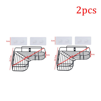 1/2 buc. Rafturi de colț pentru baie, șampon, duș, organizator, suport de fier, fără perforare, suport de depozitare pentru bucătărie, fixat pe perete, obiect de uz casnic