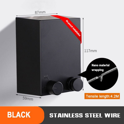 YOOLOV 4M Konop za rublje na uvlačenje Zidni Unutarnje Vanjsko Pranje Vješalica za rublje Konop za sušenje rublja Balkon Nevidljiv