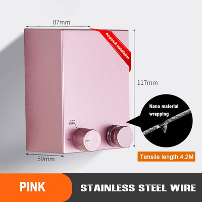 YOOLOV 4M Konop za rublje na uvlačenje Zidni Unutarnje Vanjsko Pranje Vješalica za rublje Konop za sušenje rublja Balkon Nevidljiv