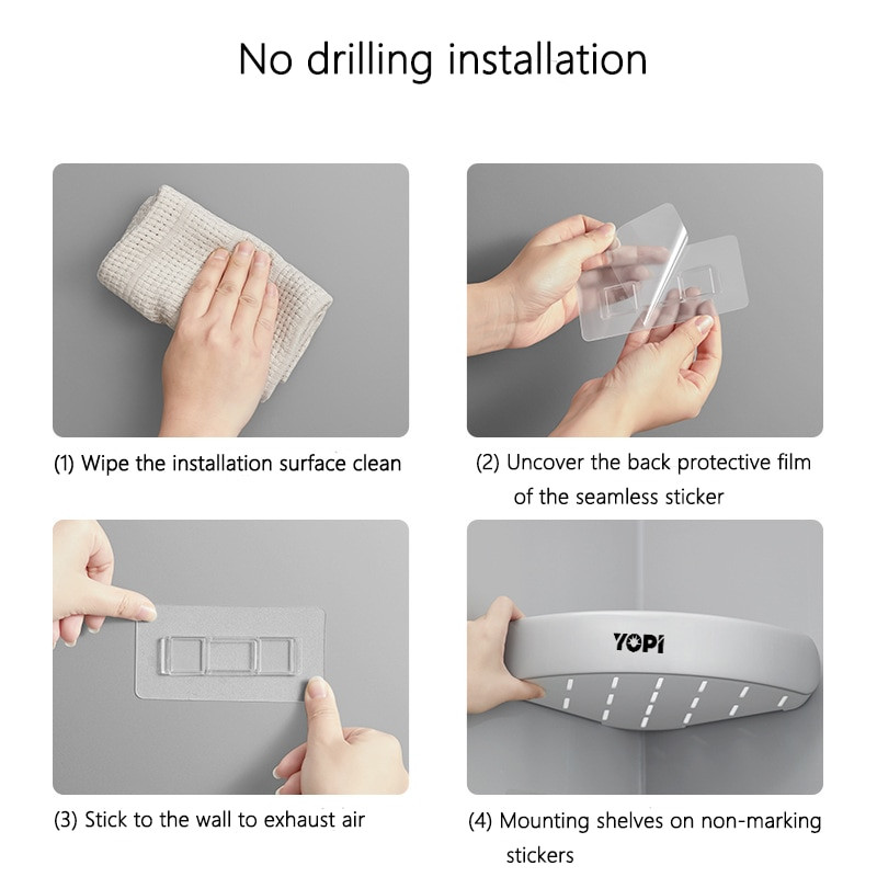 Vonios kambario tvarkyklės lentyna trikampė kampinė lentyna prie sienos tvirtinamas šampūnas kosmetikos laikymo lentyna Virtuvės nemokama perforavimo lentyna