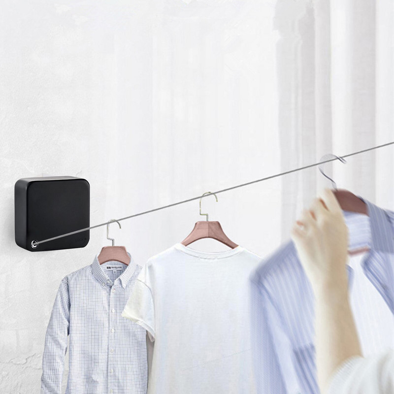 3,5M ištraukiama skalbinių virvė, montuojama ant sienos viduje, lauke, drabužių skalbimo kabykla Skalbinių džiovinimo linija Balkonas nematoma džiovinimo linija