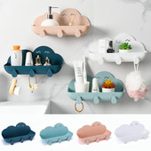 Vannitoa riiulid riiulid dušikabiin seinale kinnitatavate konksude jaoks. Köök maitseained hoiustamisrest šampoonialusalus raamaturiiul