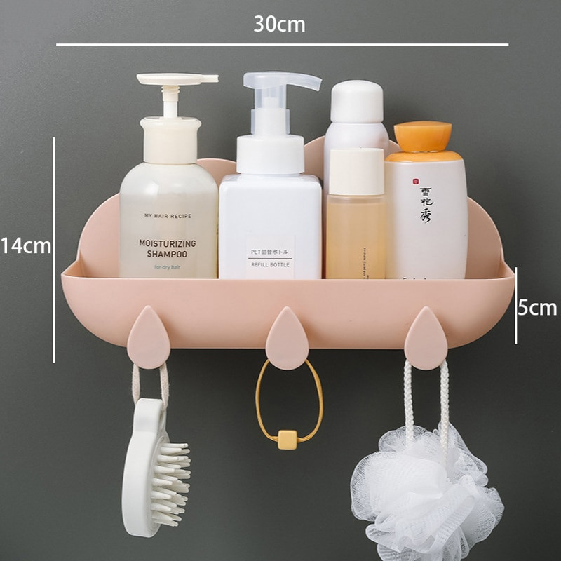 Fürdőszoba polcok Rack zuhanykabin rendszerező falra szerelhető kampókhoz Konyhai fűszerezés Tároló állvány sampon tálca állvány Könyvpolc