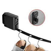 Corde de rufe invizibil pentru interior cu orificiu pentru umeraș Cursă de rufe retractabilă frânghie Suport de uscare Linie de haine pentru balcon Fără suport de foraj